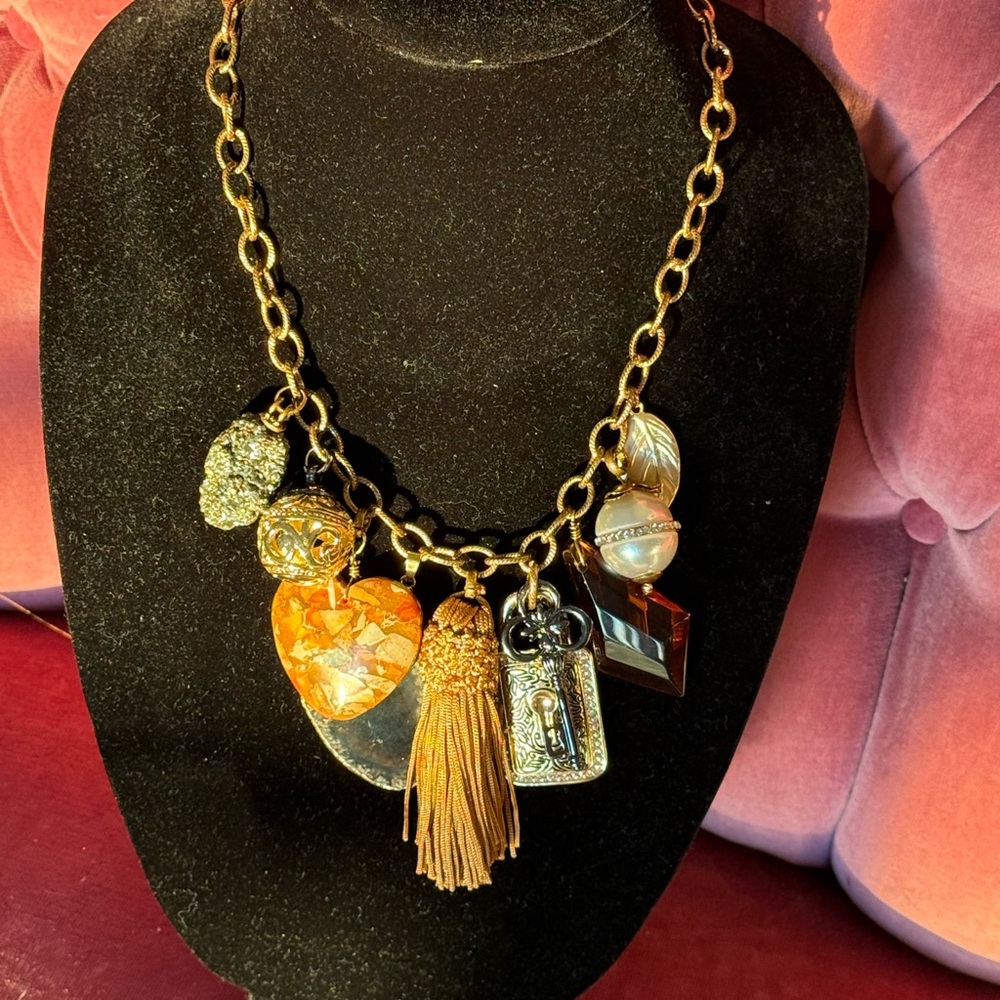 Gold and Silver Charm Necklace